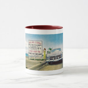 Caneca Rota 1, Key West, Florida Retro Vintage