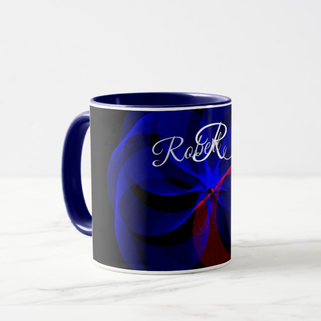 Caneca Rotating Blue Accent Geometric Coffee Mug (Frente Esquerda)