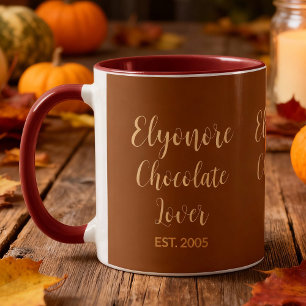 Caneca Roteiro de Creme Amante de Chocolate Nome Personal
