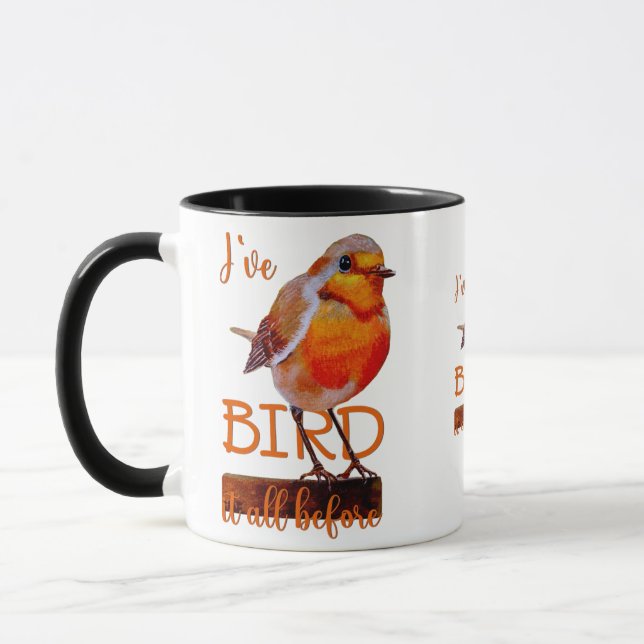 Caneca Rotkehlchen Vogel Bird it all beforelustiges Zitat (Esquerda)