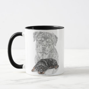 Caneca Rottweiler Dog Art