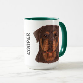 Caneca Rottweiler Watercolor - Mug Personalizado