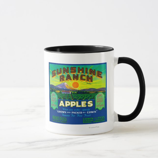 Caneca Rótulo da Maçã Sunshine Ranch - Wapato, WA (Direita)