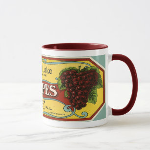 Caneca Rótulo de Caixa de Frutas Antigas