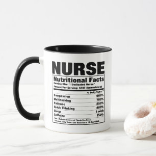 Caneca Rótulo de Fatos Nutricionais de Enfermeira Engraça
