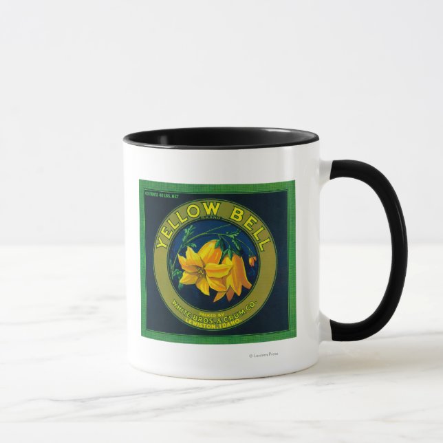 Caneca Rótulo de Taxa de Maçã AmarelaLewiston, ID (Direita)