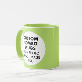 Caneca Round Frame 2 x Photo Logo Lime Custom Combo
