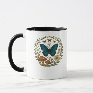 Caneca Roupas Botânicas de Goblincore Borboleta Fairycore