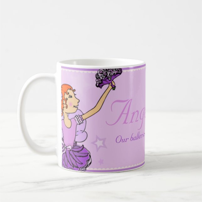 Caneca roxa e vermelha da princesa da bailarina do (Esquerda)