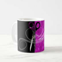 Caneca roxa na moda do cabeleireiro