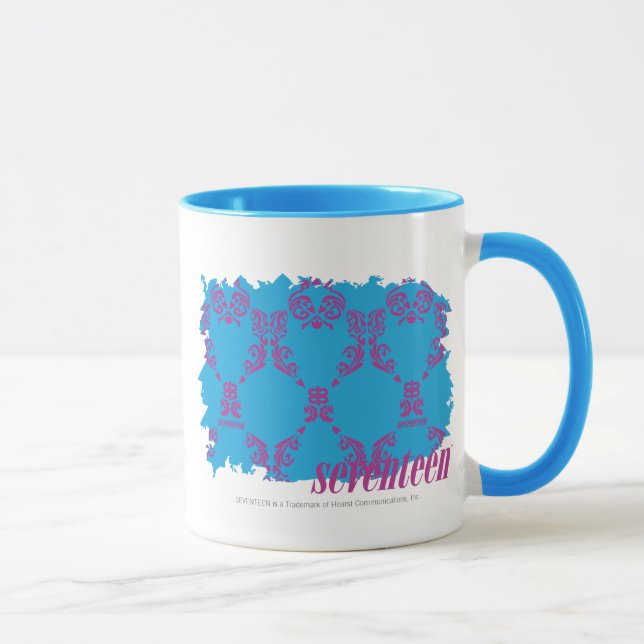 Caneca Roxo-Aqua 4 do damasco (Direita)