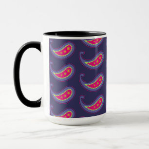 Caneca Roxo e Rosa Paisley