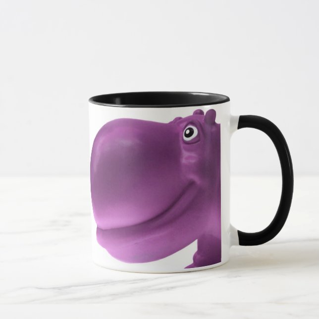 Caneca Roxo feliz do hipopótamo (Direita)