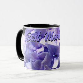Caneca Roxo Hydrangea melhor mãe de sempre