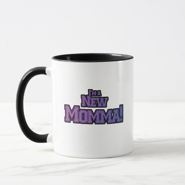 Caneca Roxo, sou uma nova mãe Camiseta e presentes (Esquerda)