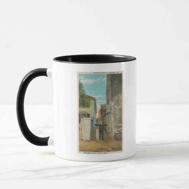 Caneca Rua. Augustine, FL - Vista da Tesouraria Street & (Esquerda)