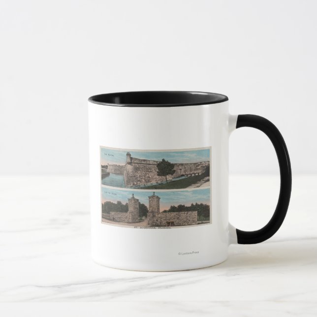 Caneca Rua, Augustine, FL - Vista de Ft. Marion & Cidade (Direita)