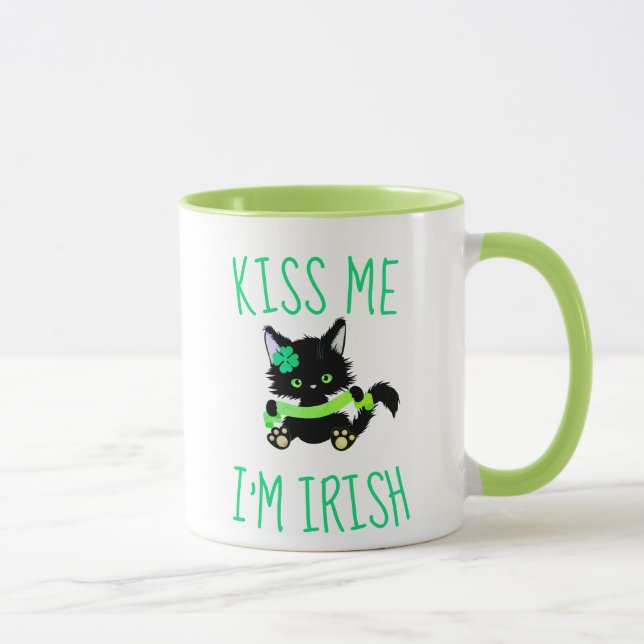 Caneca Rua bonita, Patrick me beija, eu sou gata irlandes (Direita)