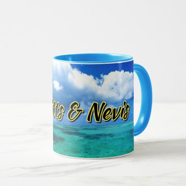 Caneca Rua. Céu marinho de Kitts & Nevis (Frente Esquerda)