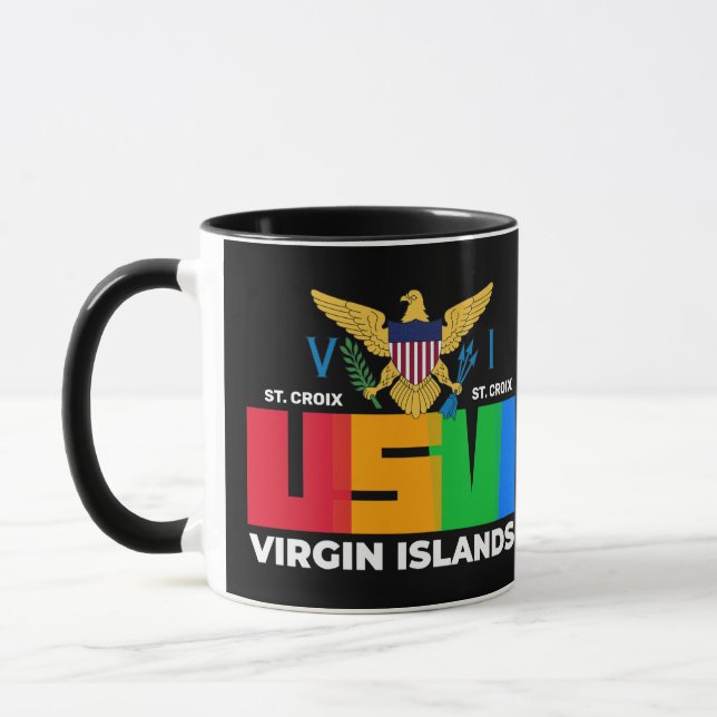Caneca RUA das Ilhas Virgens dos EUA Croix USVI Tropical (Esquerda)