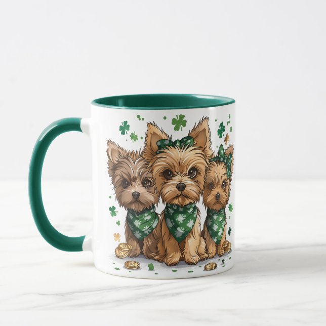 Caneca Rua, dia de Patrick Yorkshire Terrier Dogs (Esquerda)