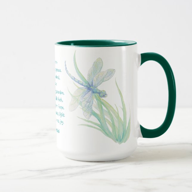Caneca Rua Francisco de Assisi Dragonfly em Azul Aqua (Direita)