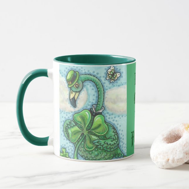 Caneca Rua irlandesa Flamingo, sorte. PATRICK'S DAY MUG g (Com Donut)