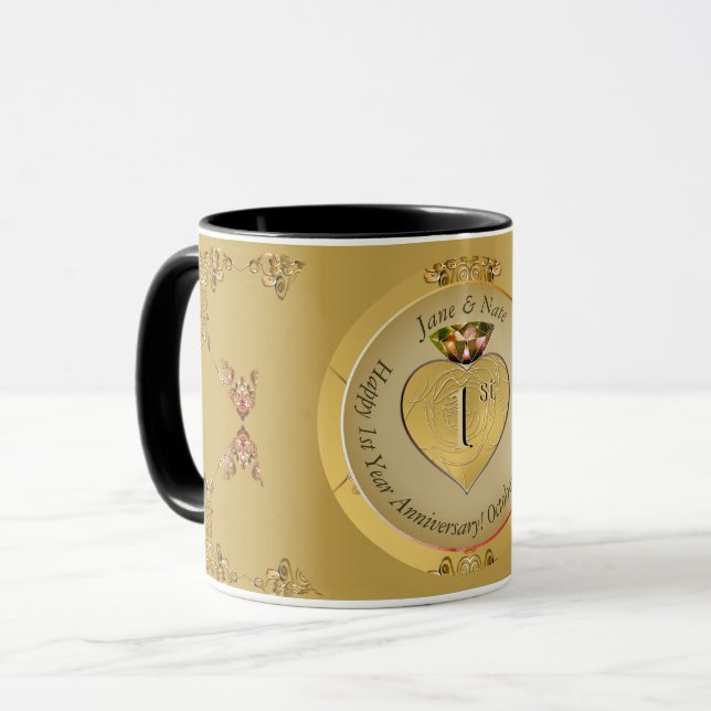Caneca rua/Ouro de aniversário de 50 anos de casamento (Frente Esquerda)