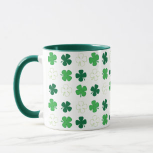 Caneca Rua. Patrick Day Irish Green Shamrocks Mug