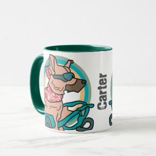 Caneca Rua Retro Cachorro com Óculos Solares   Engraçado