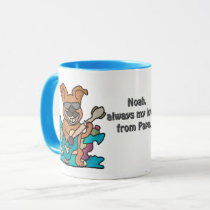 Caneca Rua Retro Cachorro com Violão Engraçado