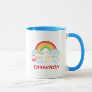 Caneca Rua Sésamo Gráfico Arco-Íris Adicione seu nome
