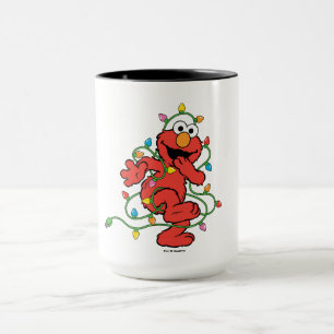 Caneca Rua Sésamo   Luzes de Natal Elmo