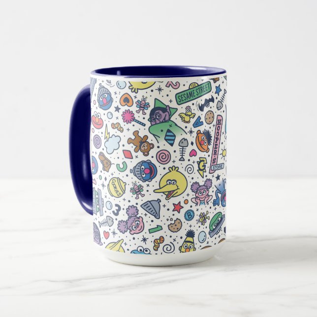Caneca Rua Sésamo | Padrão de porta do Sesame Pals (Frente Esquerda)