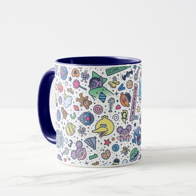 Caneca Rua Sésamo | Padrão de porta do Sesame Pals (Frente Esquerda)