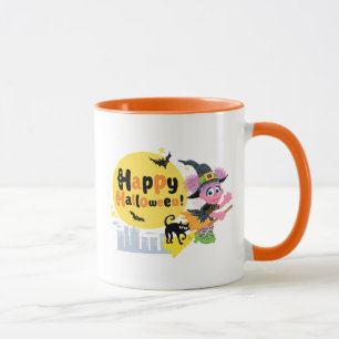 Caneca Rua Sésamo Padrão Fofo de Halloween
