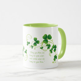 Caneca Rua, Shamrock do Dia de Patrick e Mug Bênção Irlan