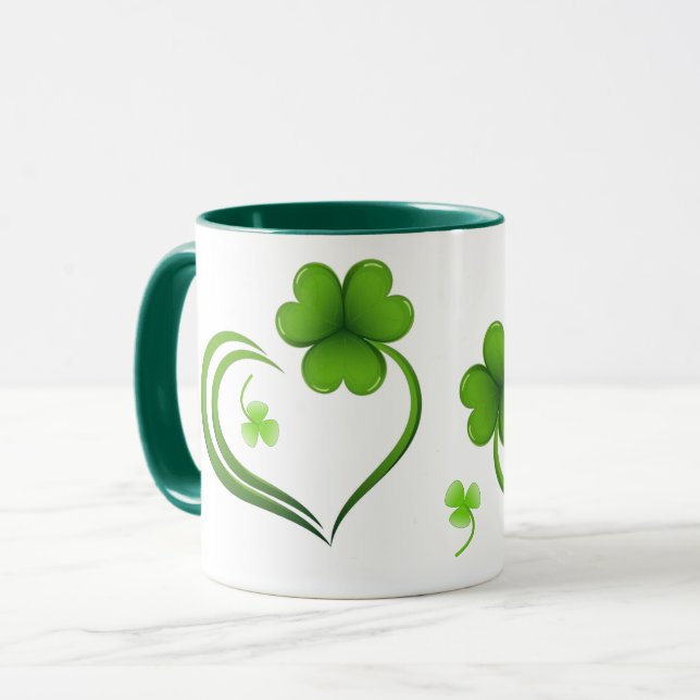 Caneca Rua, Shamrock Mug do Dia de Patrick (Frente Esquerda)