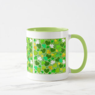 Caneca Rua, Shamrocks e Corações do Dia de Patrick