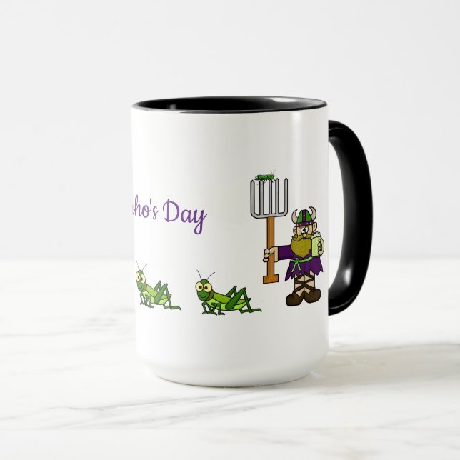 Caneca Rua. Urho's Day Mug Trimmmed com gafanhotos (Frente Esquerda)