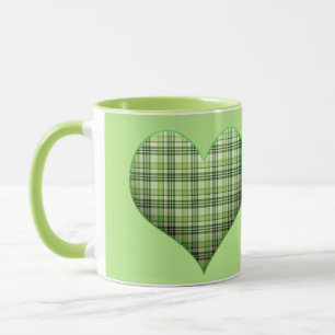 Caneca Rua verde-xadrez Patrick I love Irish