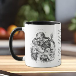 Caneca Ruas Religiosas, Joseph Protection Prayer Vintage