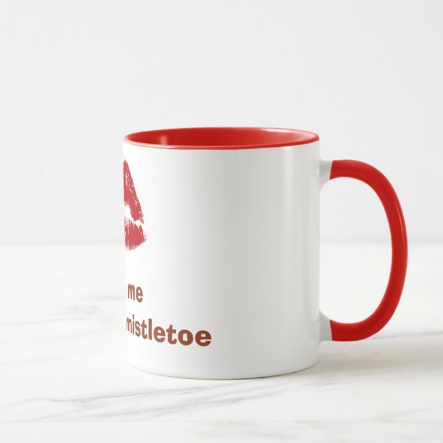 CANECA RUBY LÁBIOS= "ENCONTRE-ME SOB MISTLETOE" MUG (Direita)