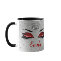 Ruby Red Glitter Eyes Monograma