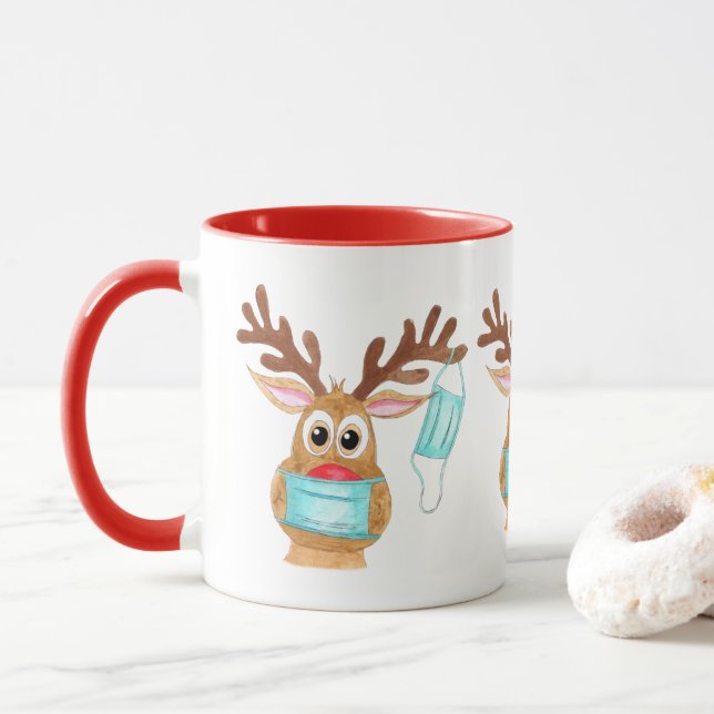 Caneca Rudolph, a Reindeer Mascarada (Com Donut)