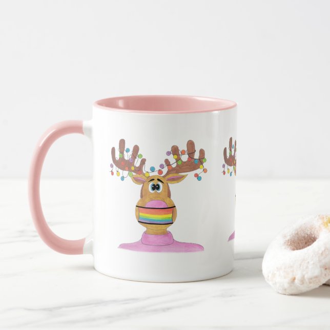 Caneca Rudolph LGBT Rosto Encapotado (Com Donut)