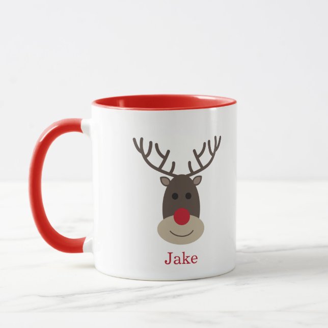 Caneca Rudolph Mug com o nome Feriados de Natal (Esquerda)