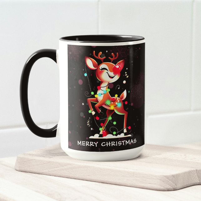 Caneca Rudolph O Nariz Vermelho Natal (Criador carregado)
