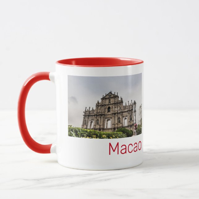 Caneca Ruína Macau da Rua. Igreja de Paul China Souvenir (Esquerda)