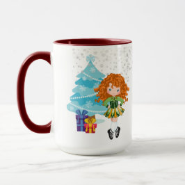 Caneca Ruiva Personalizada Dançarina Irlandesa de inverno